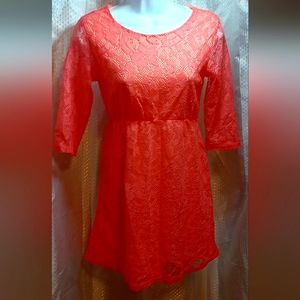 Mudd Girls Lace Dress, Peach Orange Coral Layered dress for Spring, Summer, Fall